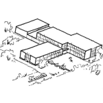 Dibujo para colorear Edificio Universitario Para Pintar Y Colorear Una Universidad Privada