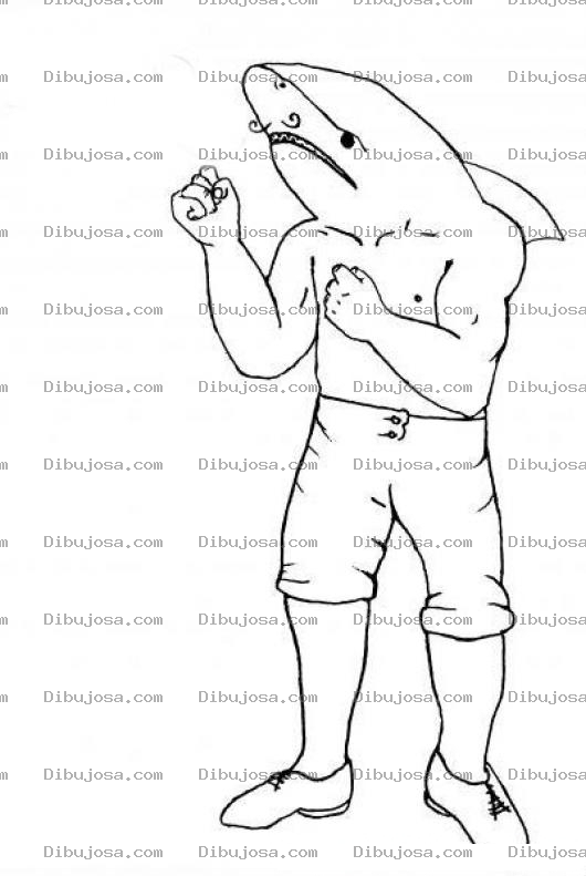 Dibujo para colorear Tiburon Boxeador Dibujo De Boxeador Tiburon Para Pintar Y Colorear Boxeadortiburon Tiburonboxeador