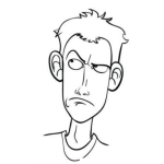 Dibujo para colorear Cara De Incredulo y desconfiado Para Pintar Y Colorear
