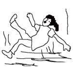 Dibujo para colorear Resbalon Dibujo De Una Mujer Resbalandose En Un Piso Mojado Para Pintar Y Colorear