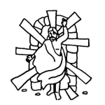 Dibujo para colorear Dibujo De Jesus Entrando Por La Puerta Para Pintar Y Colorear