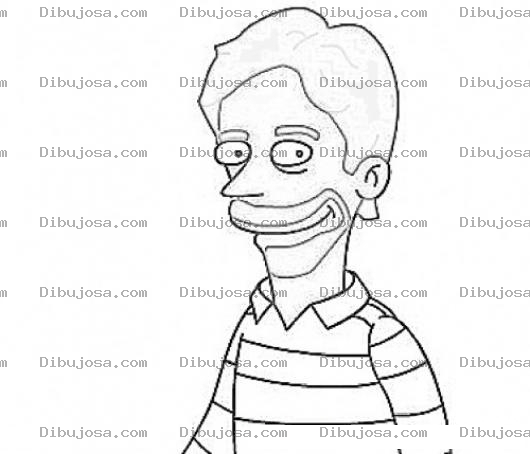 Dibujo para colorear Dibujo De Un Amigo De Homero Simpson Para Pintar Y Colorear