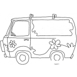 Dibujo para colorear Camioneta De Mujer Dibujo De Una Camionetia Van Rosada Con Flores Para Pintar Y Colorear Camionetilla Volkswagen De La Barby