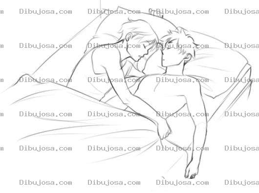 Dibujo para colorear Reciencasados Dibujo De Esposos Jovenes Durmiendo Juntos Para Pintar Y Colorear
