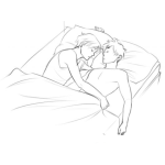 Dibujo para colorear Reciencasados Dibujo De Esposos Jovenes Durmiendo Juntos Para Pintar Y Colorear