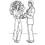 Dibujo para colorear Barbie Secretaria Dibujo De Barbie Con Su Jefe Para Pintar Y Colorear A Barby Ejecutiva Barbi En El Trabajo