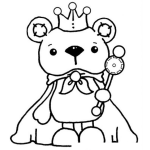 Dibujo para colorear Dibujo De Osito Rey Para Pintar Y Colorear