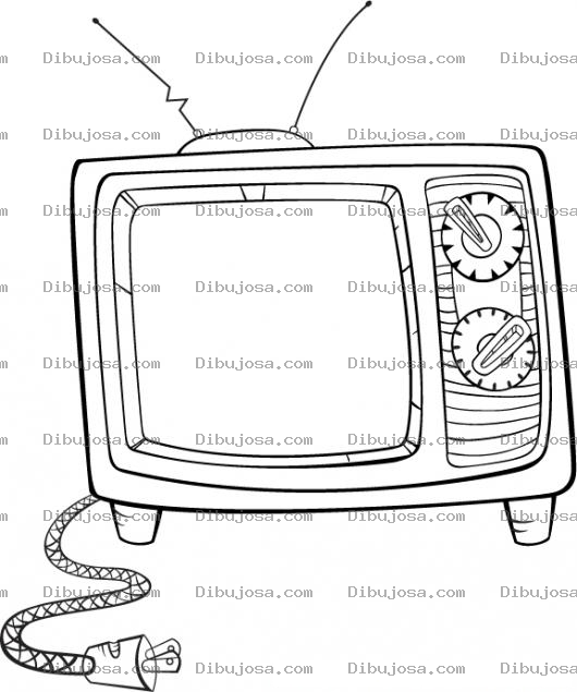 Dibujo para colorear Colorear Televisor Viejo Blanco Y Negro