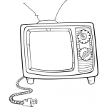 Dibujo para colorear Colorear Televisor Viejo Blanco Y Negro