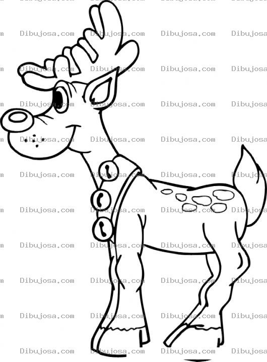 Dibujo para colorear Rudolphtherednosereindeer Dibujo De Rodolfo El Reno De La Nariz Roja Para Pintar Y Colorear A Rudolf