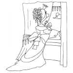 Dibujo para colorear Dibujo De Princesa Esperando A Su Principe En La Ventana Para Colorear