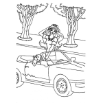 Dibujo para colorear El Carro De La Barby Dibujo De Barbie En Carro Rosado Descapotable Para Pintar Y Colorear