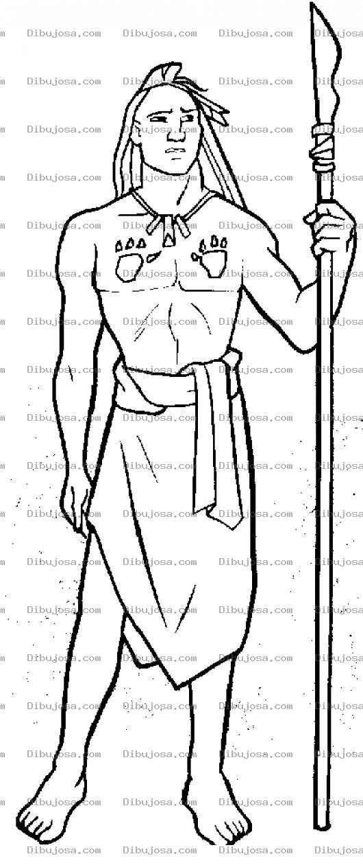 Dibujo para colorear Dibujo De Aborigen De Tribu Para Pintar Y Colorear