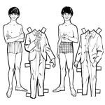 Dibujo para colorear Juego De Vestir Para Ninos Dibujo De Hermanos Gemelos Con Ropa Recortable Para Pintar Colorear Y Recortar Un Juego De Vestir De Hombres