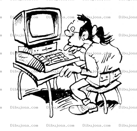 Dibujo para colorear Programador Con Pelo Largo Para Colorear