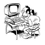 Dibujo para colorear Programador Con Pelo Largo Para Colorear