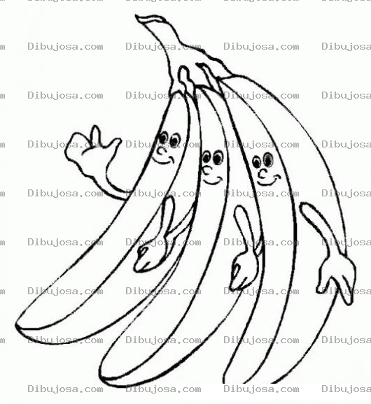 Dibujo para colorear Colorear bananos con manos