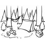 Dibujo para colorear Dibujo De Un Campamento Para Pintar Y Colorear