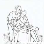 Dibujo para colorear Familia De Negritos Para Pintar Y Colorear A Un Papa Negrito Una Mama Negrita Una Nena Negrita Y Un Bebe Negrito
