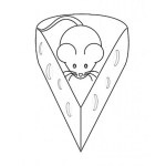 Dibujo para colorear Cuarterondequeso Dibujo De Una Rata Sobre Un Cuarteron De Queso Para Pintar Y Colorear Raton Con Queso