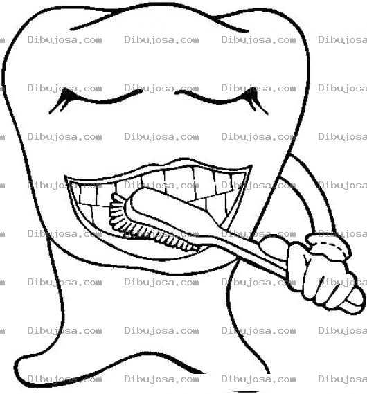 Dibujo para colorear Dienteycepillo Dibujo De Diente Lavandose Los Dientes Para Pintar Y Colorear