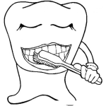 Dibujo para colorear Dienteycepillo Dibujo De Diente Lavandose Los Dientes Para Pintar Y Colorear