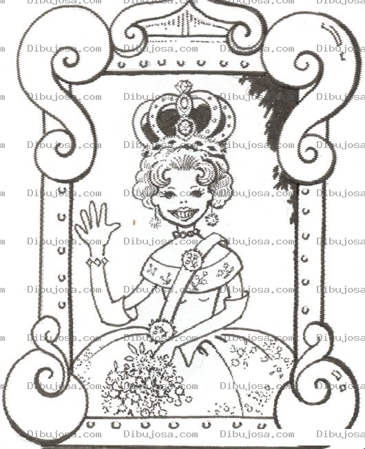 Dibujo para colorear Cuadro De Reina Para Pintar Y Colorear