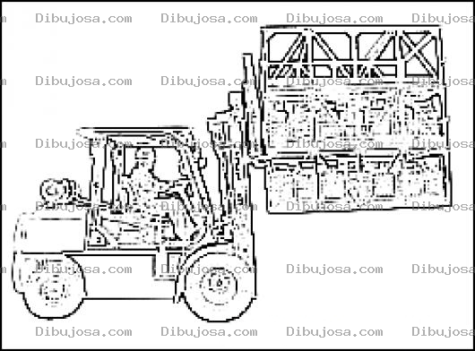 Dibujo para colorear Montacargas Dibujo De Un Monta Cargas Para Pintar Y Colorear Carrito Estibador