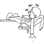 Dibujo para colorear Empleado Durmiendo En El Trabajo Para Colorear