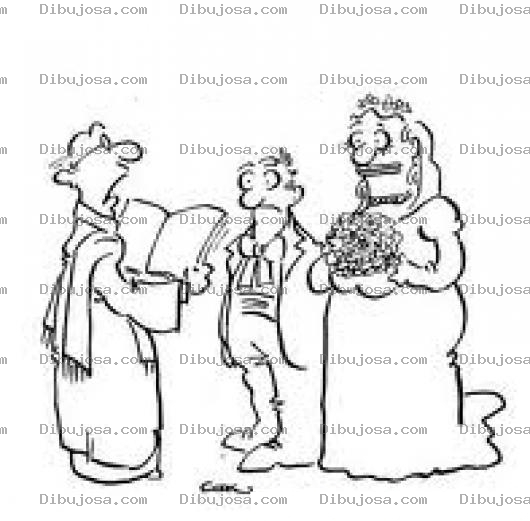 Dibujo para colorear Parejade Feos Dibujo De Esposo Feo Y Esposa Fea En Su Boda Para Pintar Y Colorear Esposos Feos