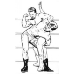 Dibujo para colorear Dibujo De Luchadores En Un Ring Para Pintar Y Colorear Pelea De Lucha Libre Peso Mosca