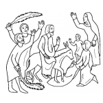 Dibujo para colorear Dibujo De Jesus En El Domingo De Ramos Para Pintar Y Colorear