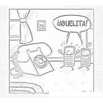 Dibujo para colorear Abuelita De Celulares Dibujo De Dos Celulares Visitando A La Abuela Para Pintar Y Colorear Abuelitadecelulares