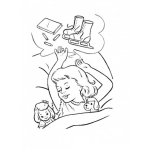 Dibujo para colorear Dibujo De Nina Sonando Con Patines Para Pintar Y Colorear Chica Deseando Patines Y Un Libro De Dibujosa.com Para Pintar