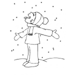 Dibujo para colorear Colorear mujer comiendo nieve