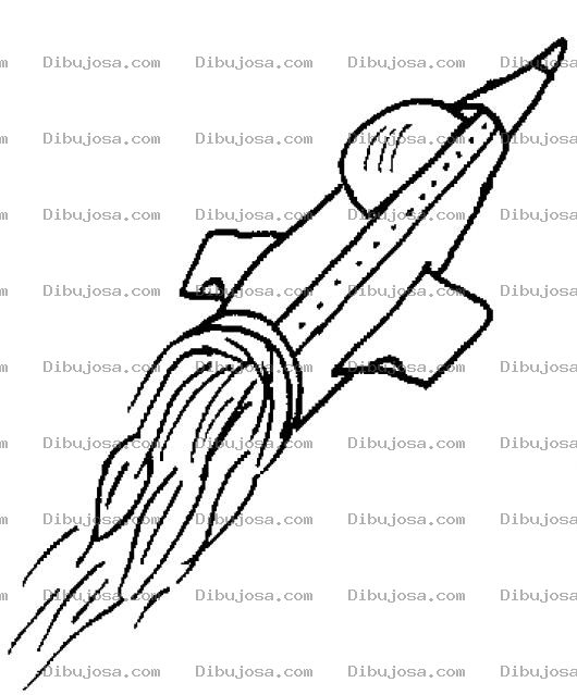 Dibujo para colorear Dibujo De Cohete Espacial En Pleno Vuelo Camino A La Luna Para Pintar Y Colorear