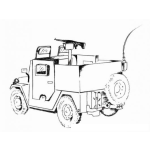 Dibujo para colorear Dibujo De Jeep Militar Blindado Del Ejercito Para Pintar Y Colorear