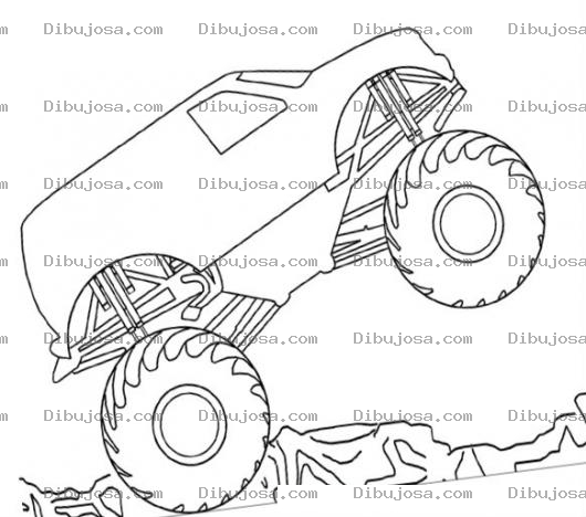 Dibujo para colorear Monstertruck Dibujo De Camioneta Moustruosa Con Llantas Gigantes Para Pintar Y Colorear Troca Monstruosa