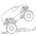 Dibujo para colorear Monstertruck Dibujo De Camioneta Moustruosa Con Llantas Gigantes Para Pintar Y Colorear Troca Monstruosa