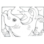 Dibujo para colorear Cuadro De Pescado Para Pintar Y Colorear Un Cuadro De Un Pez Del Mar