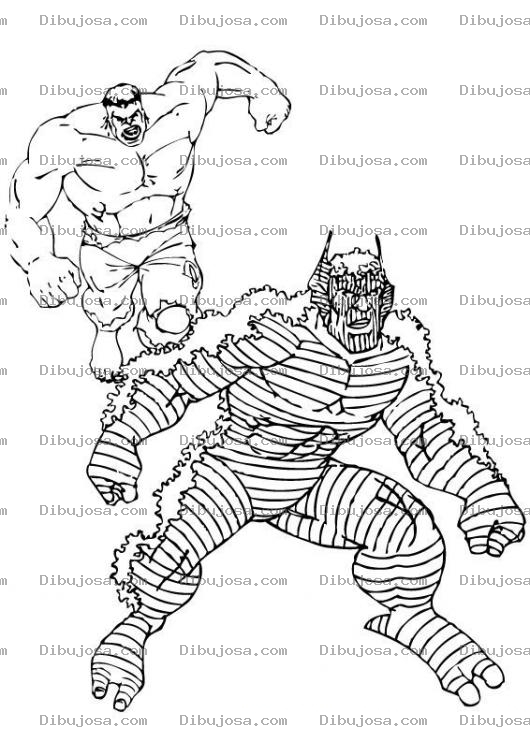 Dibujo para colorear Hulk Peleando Dibujo De Hulck Persiguiendo A Un Malvado Para Colorear
