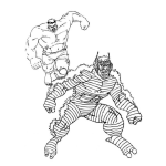 Dibujo para colorear Hulk Peleando Dibujo De Hulck Persiguiendo A Un Malvado Para Colorear