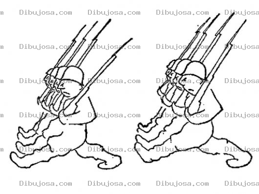 Dibujo para colorear Soldados Marchando Dibujo De Un Desfile De Soldados Para Pintar Y Colorear Marcha Militar
