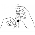 Dibujo para colorear Dibujo De Una Inyeccion Para Pintar Y Colorear Jeringa Con Aguja Sacando Liquido De Una Ampolla De Vacuna Para Inyectar Penicilina Inyectada