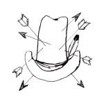 Dibujo para colorear Sombrero Felchado Dibujo De Sombrero Atravezado Por 4 Flechas Para Pintar Y Colorear