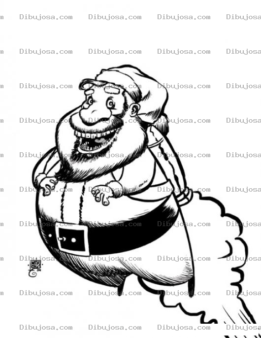 Dibujo para colorear Santa Claus Con Turbina Para Pintar Y Colorear