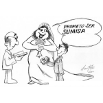 Dibujo para colorear Novia Sumisa Ante El Altar Para Pintar Y Colorear