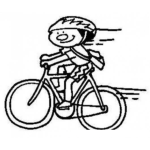 Dibujo para colorear Patojito En Bicicleta Para Pintar Y Colorear Nino En Cicle