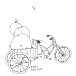 Dibujo para colorear Dibujo De Bicicleta Con Carreton Para Pintar Y Colorear
