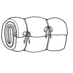 Dibujo para colorear Esliping Dibujo De Un Sleeping Bag Para Pintar Y Colorear Bolsa De Eslipin